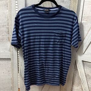 Brooks Brothers Blue Striped Short Sleeve Tee